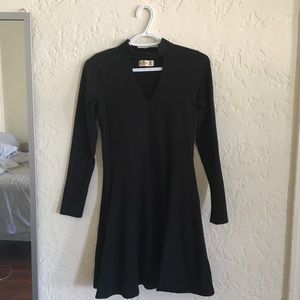 Hollister mock neck key hole skater dress
